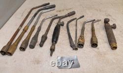 10 vintage cutting welding brazing torch head Oxweld Rosebud nozzle & more K5