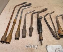 10 vintage cutting welding brazing torch head Oxweld Rosebud nozzle & more K5