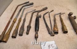 10 vintage cutting welding brazing torch head Oxweld Rosebud nozzle & more K5