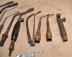 10 vintage cutting welding brazing torch head Oxweld Rosebud nozzle & more K5