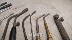 10 vintage cutting welding brazing torch head Oxweld Rosebud nozzle & more K5