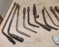 10 vintage cutting welding brazing torch head Oxweld Rosebud nozzle & more K5