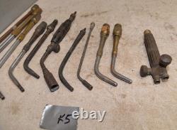 10 vintage cutting welding brazing torch head Oxweld Rosebud nozzle & more K5