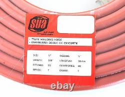 100 FEET Grade T 1/4 OxyFuel Welding & Cutting Twin Hose with BB Fittings SÜA