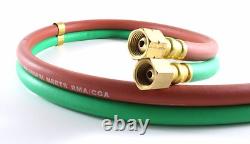 100 FEET Grade T 1/4 OxyFuel Welding & Cutting Twin Hose with BB Fittings SÜA
