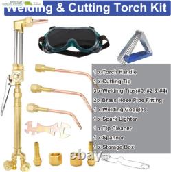 12 Pcs, Portable Gas Cutting Torch and Welding Kit with Welding Glasses and Acce
