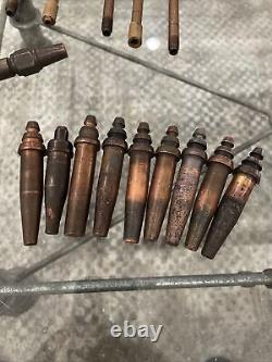 (22) Vintage COPPER Cutting WELDING TORCH Attachment TIPS Style 98 / # 144 +