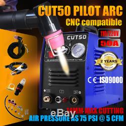 50A Plasma Cutter Pilot Arc 110/220V CNC PLASMA CUTTERS CUT + WSD60p torch hot