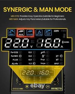 6 in1 MIG/CUT/TIG/MMA Welder 220V 250A Gas/Gasless Welding Machine Plasma Cutter