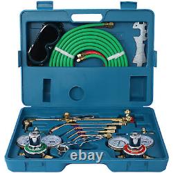 ACETYLENE & OXYGEN WELDING CUTTING OUTFIT TORCH SET GAS WELDER KIT with15FT HOSES