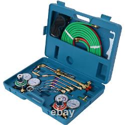 ACETYLENE & OXYGEN WELDING CUTTING OUTFIT TORCH SET GAS WELDER KIT with15FT HOSES