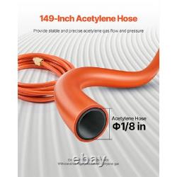 Acetylene Heating Torch Kit 149'' Hose, 2 Tips CGA200 Regulator Brazing