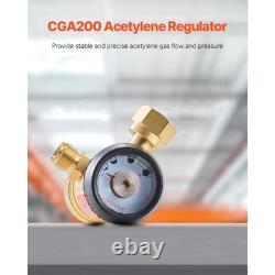 Acetylene Heating Torch Kit 149'' Hose, 2 Tips CGA200 Regulator Brazing
