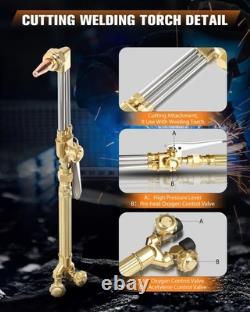 Acetylene Torch Kit, Cutting Torch and Welding Kit, Oxy Gas Welding Cutting Braz