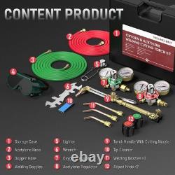 & Acetylene Torch Kit, Welding Cutting Torch Kit, Gas Cutting Torch with Regu
