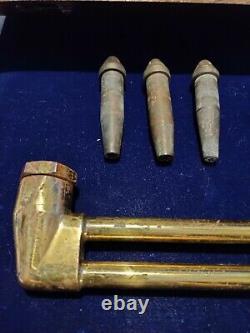 Antique PUROX Brass Cutting Welding Torch Kit With Dovetail Oak Box