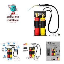 BLUEFIRE Oxypropane Welding Gas Cutting Torch Kit with Flint Lighter and Cyli