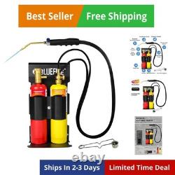 BLUEFIRE Oxypropane Welding Gas Cutting Torch Kit with Flint Lighter and Cyli