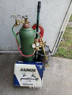 Brand New Radnor Oxygen / Acetylene Welding/ Cutting Torch Set With Gas In Tanks