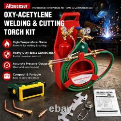 Brazing Welding Cutting Torch Kit withOxygen Acetylene 4L Tanks Regulator not DOT