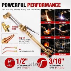 Brazing Welding Cutting Torch Kit withOxygen Acetylene 4L Tanks Regulator not DOT