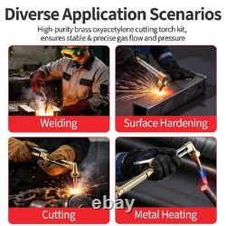 Brazing Welding Cutting Torch Kit withOxygen Acetylene 4L Tanks Regulator not DOT