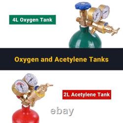 Brazing Welding Cutting Torch Kit withOxygen Acetylene 4L Tanks Regulator not DOT