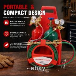 Brazing Welding Cutting Torch Kit withOxygen Acetylene 4L Tanks Regulator not DOT