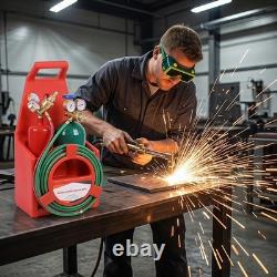 Brazing Welding Cutting Torch Kit withOxygen Acetylene 4L Tanks Regulator not DOT