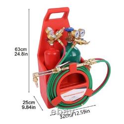 Brazing Welding Cutting Torch Kit withOxygen Acetylene 4L Tanks Regulator not DOT