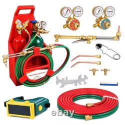 Brazing Welding Cutting Torch Kit withOxygen Acetylene 4L Tanks Regulator not DOT
