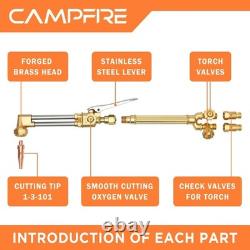 CAMPFIRE Oxygen Acetylene Torch Kit, 12 Pcs Welding Cutting Torch Kit Check