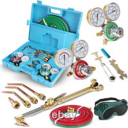 Cutting Torch Kit Oxygen & Acetylene Gas, Professional Welding Kit Set Portable