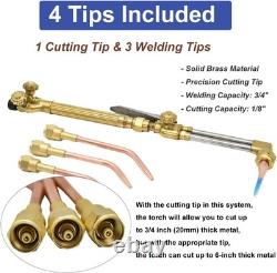 Cutting Torch Set Oxy Acetylene Torch Kit, Portable Gas Cutting Torch and Weldin