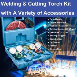 Cutting Torch Set Oxy Acetylene Torch Kit, Portable Gas Cutting Torch and Weldin
