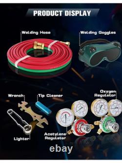 Cutting Welding Torch Kit Oxygen & Acetylene Gas Portable Oxy Brazing Kit Profes Cutting Welding Torch Kit Oxygen & Acetylene Gas Portable Oxy Brazing Kit Profes