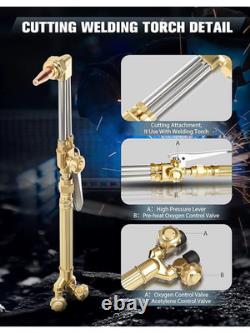 Cutting Welding Torch Kit Oxygen & Acetylene Gas Portable Oxy Brazing Kit Profes