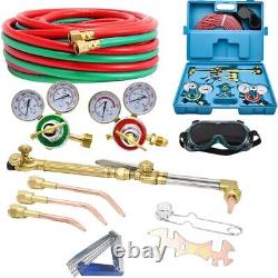 Gas Welding Cutting Kit Oxygen Acetylene Oxygen Torch Brazing Kit WithHose Glasses