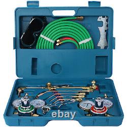 Gas Welding & Cutting Kit Oxygen Acetylene Torch Welder Tools with4 Nozzles