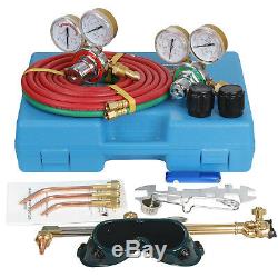 Gas Welding & Cutting Kit Oxygen Torch Acetylene Regulator Welder Portable Case