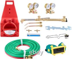 Gas Welding Cutting Torch Kit, 14PCS Portable Oxy Acetylene Brazing Set with 17