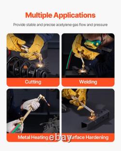 Gas Welding Cutting Torch Kit, 14PCS Portable Oxy Acetylene Brazing Set with 17