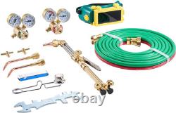 Gas Welding Cutting Torch Kit, 14PCS Portable Oxy Acetylene Brazing Set with 17