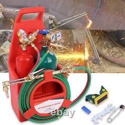 Gas Welding Cutting Torch Kit withOxygen Acetylene Tanks Regulators & Hoses Red