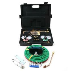 Gas Welding Cutting Welder Kit Oxy Acetylene Oxygen Torch With Hose + Case