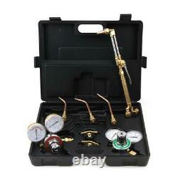 Gas Welding Cutting Welder Kit Oxy Acetylene Oxygen Torch With Hose + Case