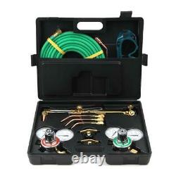 Gas Welding Cutting Welder Kit Oxy Acetylene Oxygen Torch With Hose + Case