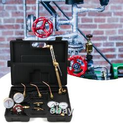 Gas Welding Cutting Welder Kit Oxy Acetylene Oxygen Torch WithHose Black Case USA