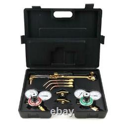 Gas Welding Cutting Welder Kit Oxy Acetylene Oxygen Torch WithHose Black Case USA