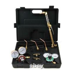 Gas Welding Cutting Welder Kit Oxy Acetylene Oxygen Torch WithHose Black Case USA